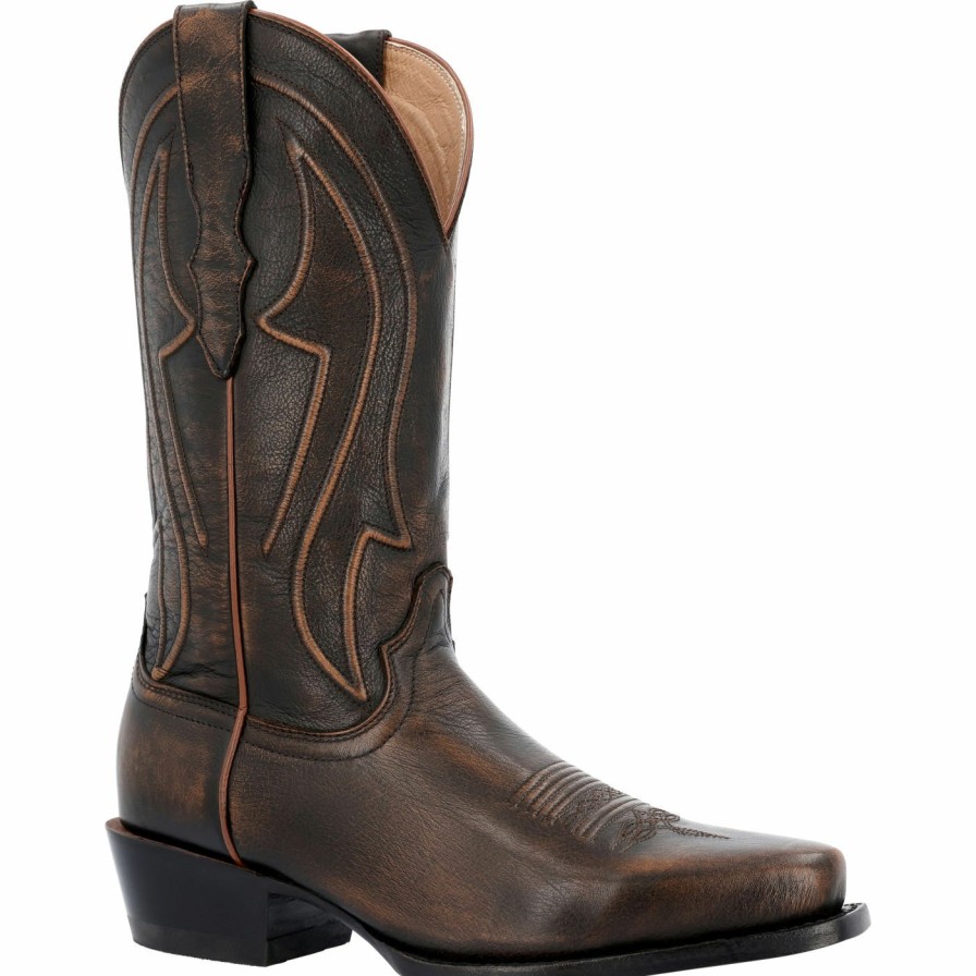 Men'S Durango Boot | Durango® Santa Fe Western Boot WhisNew Barrel Brown