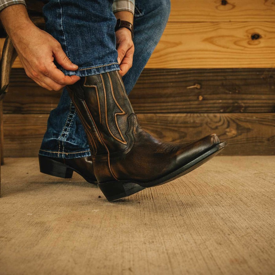 Men'S Durango Boot | Durango® Santa Fe Western Boot WhisNew Barrel Brown