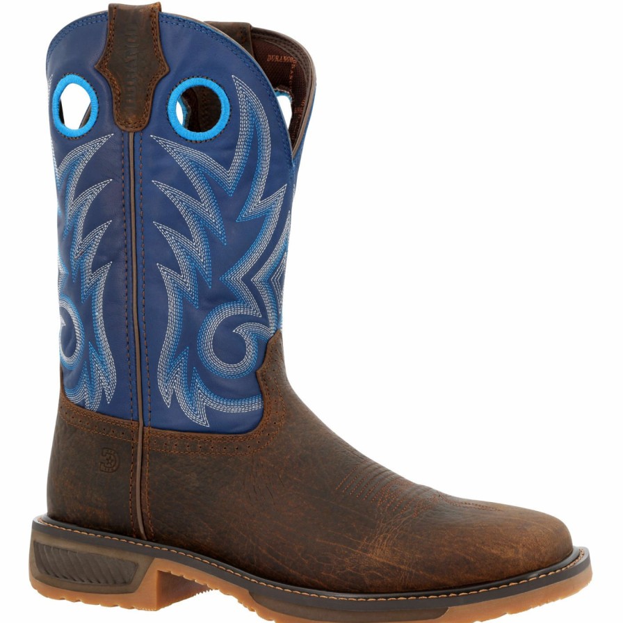 Men'S Durango Boot | Durango® Workhorse Western Work Boot Worn Saddle And Denim Blue