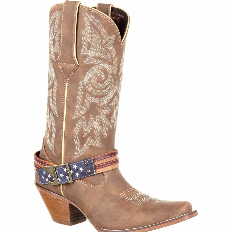 Women'S Durango Boot | Crush By Durango® Women'S Flag Accessory Western Boot Brown Khaki