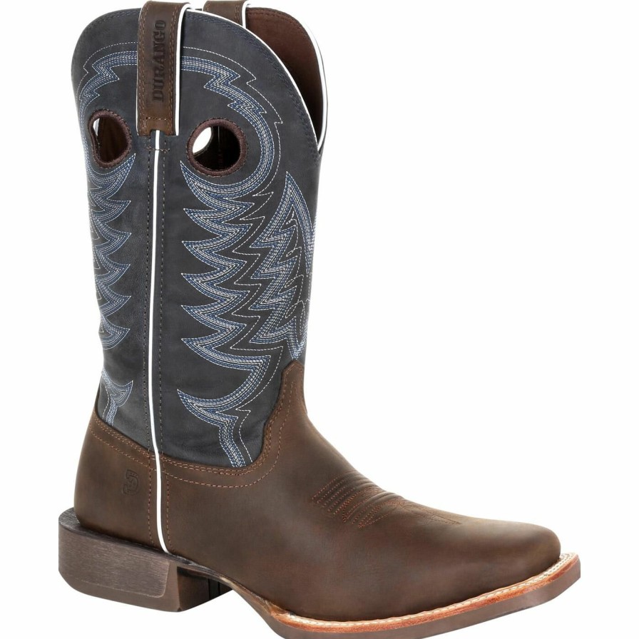 Men'S Durango Boot | Durango® Rebel Pro Denim Blue Western Boot Belgian Brown And Denim Blue