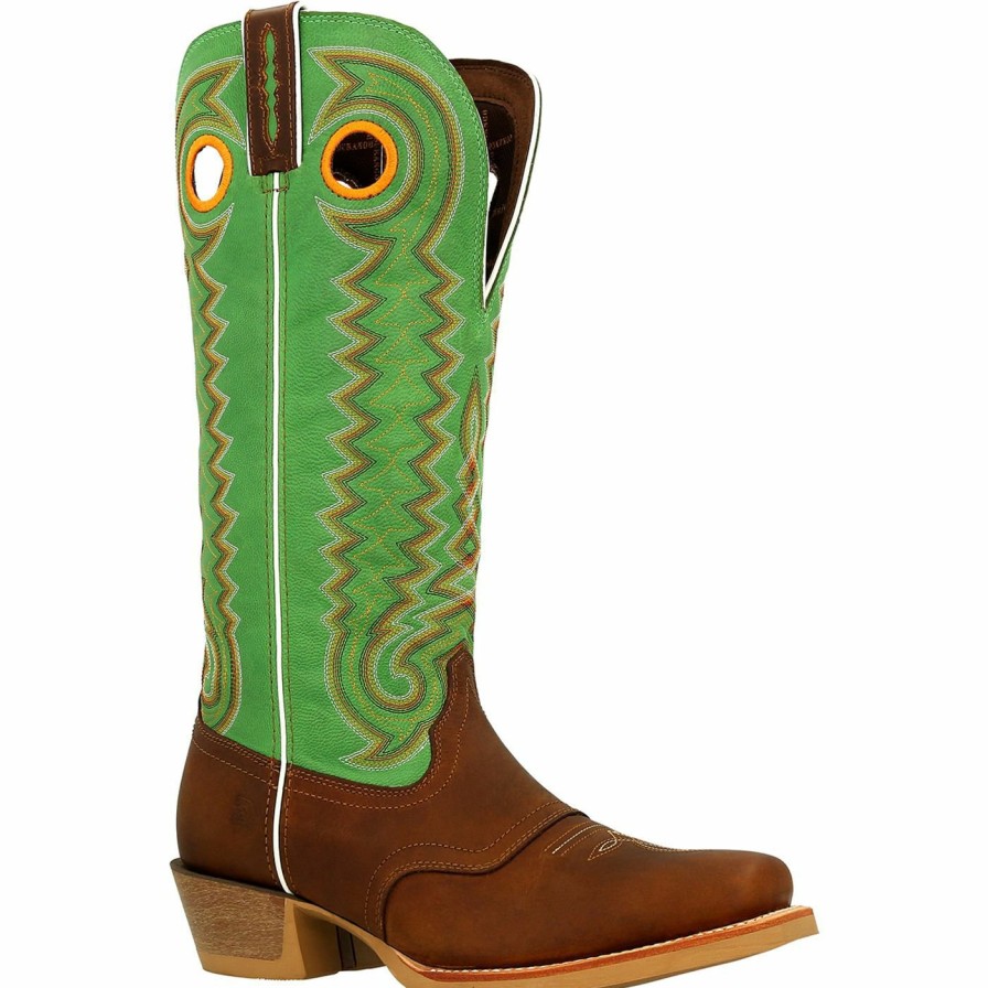 Men'S Durango Boot | Durango® Rebel Pro Golden Brown Buckaroo Western Saddle Boot Golden Brown Kelly Green