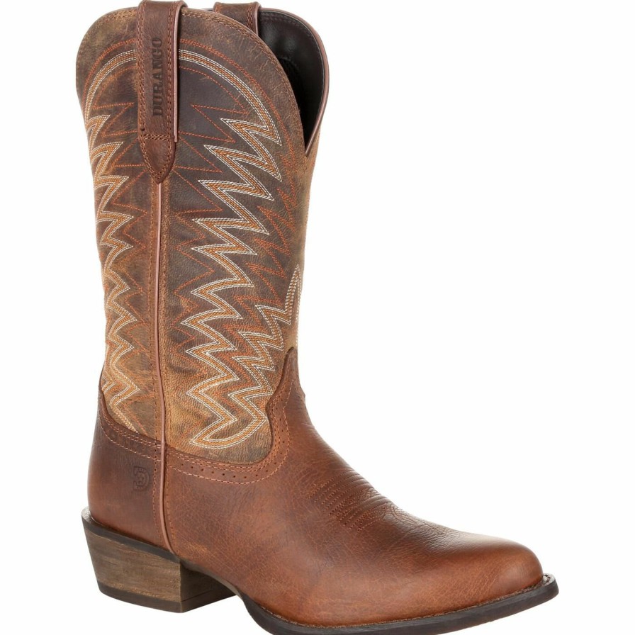 Men'S Durango Boot | Durango® Rebel Frontier Distressed Brown R-Toe Western Boot Distressed Sunset Velocity