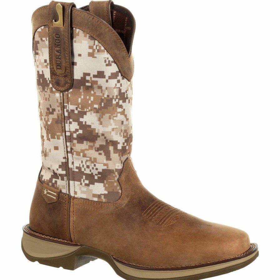 Men'S Durango Boot | Rebel By Durango® Desert Camo Pull-On Western Boot Dusty Brown And Desert Camo