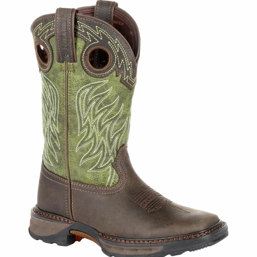 Kids Durango Boot | Lil' Durango® Maverick Xp Little Kids Western Work Boot Oiled Brown And Forest Green