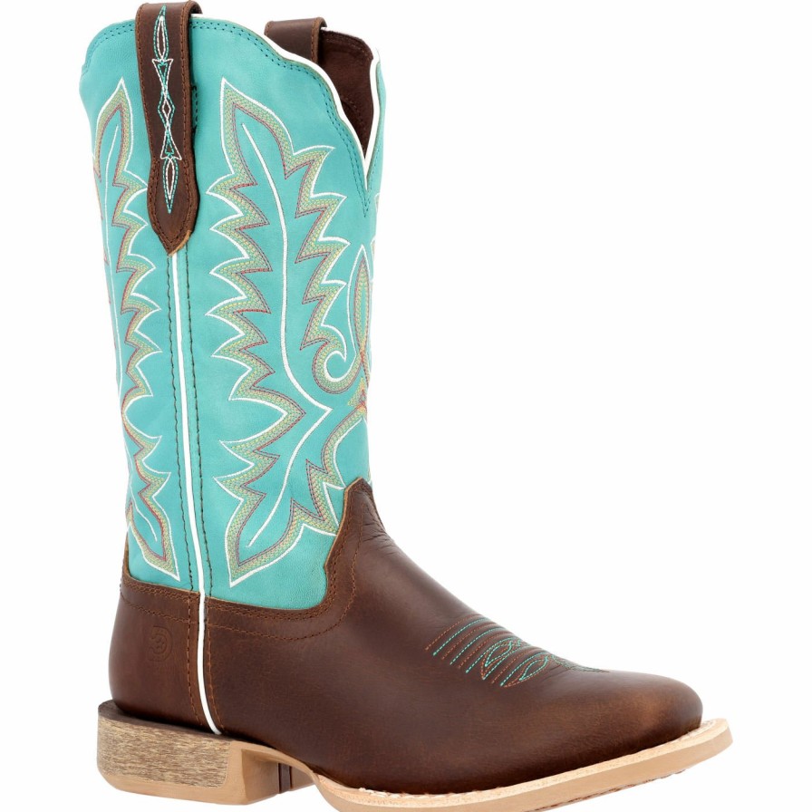 Women'S Durango Boot | Durango® Lady Rebel Pro Women'S Bay Brown Artic Blue Western Boot Bay Brown And Arctic Blue