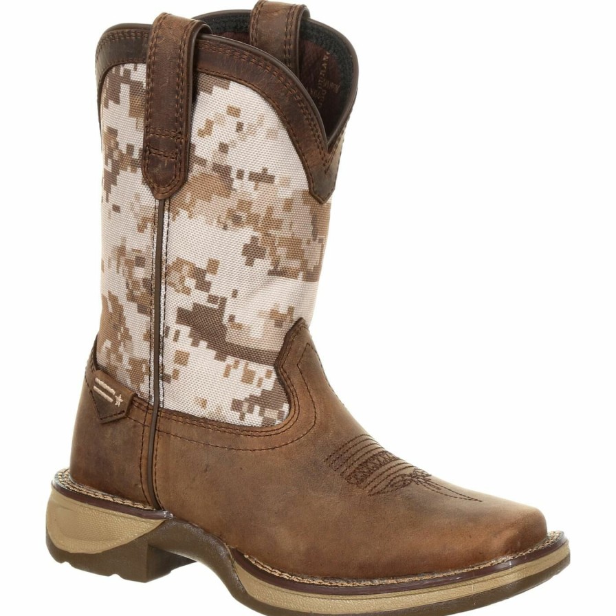 Kids Durango Boot | Lil' Rebel By Durango® Big Kids Desert Camo Western Boot Dusty Brown And Desert Camo