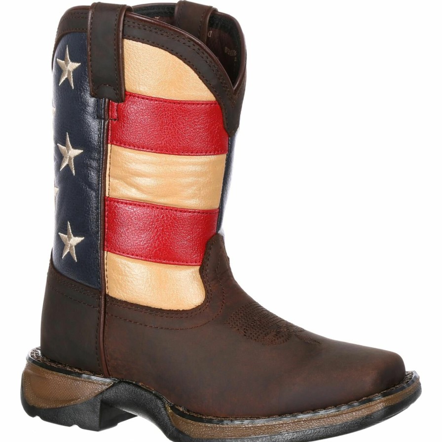 Kids Durango Boot | Lil' Rebel By Durango® Little Kids' Flag Western Boot Brown And Union Flag