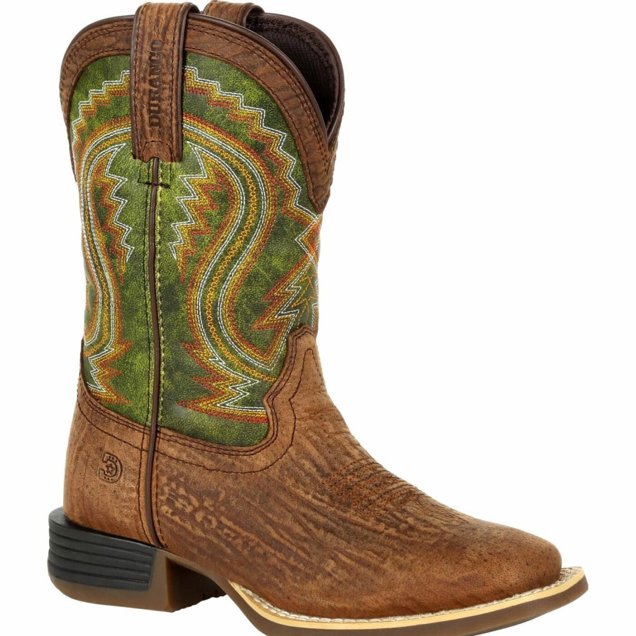 Kids Durango Boot | Lil' Durango® Rebel Pro Big Kid'S Briar Green Western Boot Old Town Brown And Briar Green