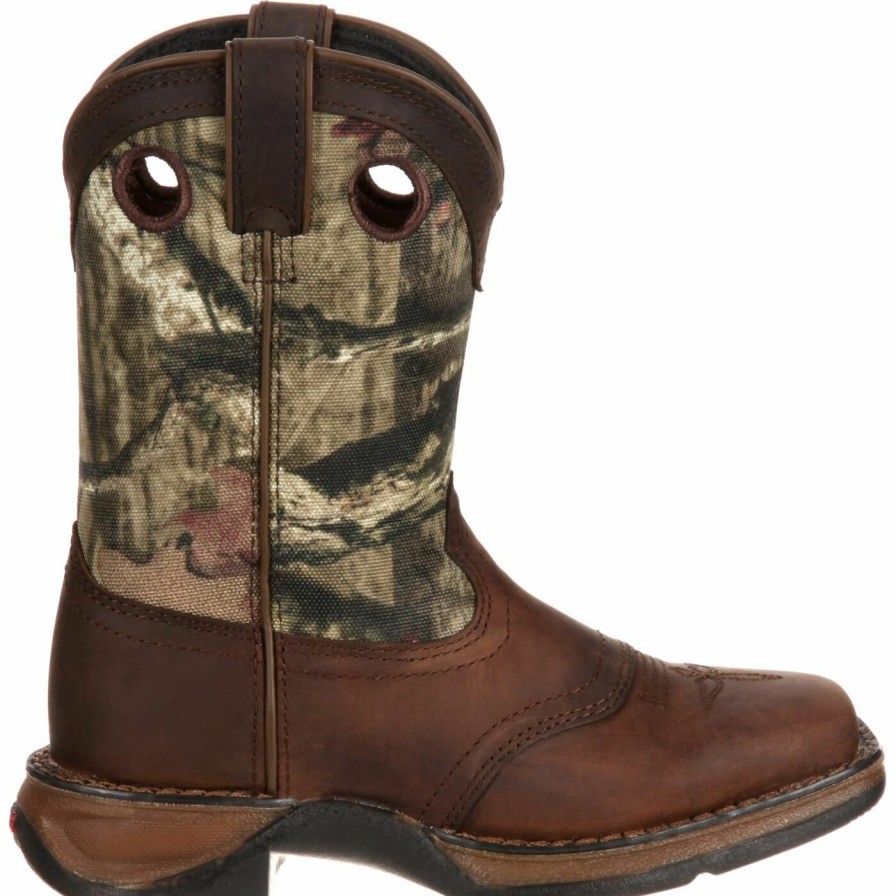 Kids Durango Boot | Lil' Durango® Big Kid Camo Saddle Western Boot Distressed Brown And Camo