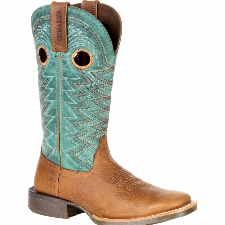 Women'S Durango Boot | Durango® Lady Rebel Pro Women'S Teal Western Boot Wheat And Tidal Teal