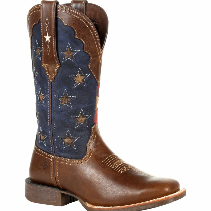 Women'S Durango Boot | Durango® Lady Rebel Pro Women'S Vintage Flag Western Boot Sable Brown And Vintage Flag