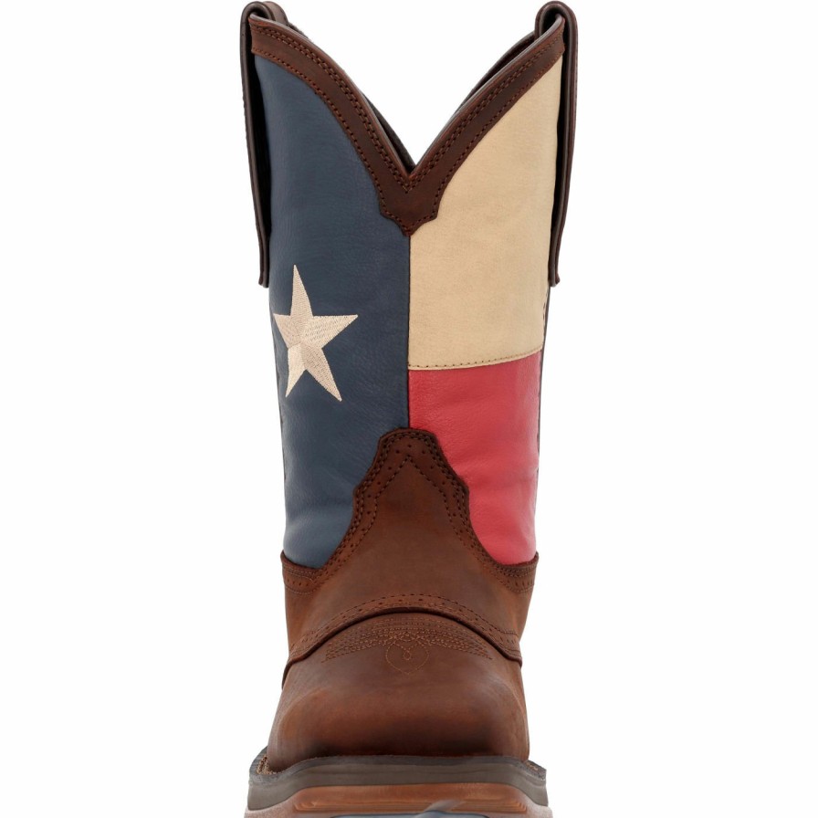 Men'S Durango Boot | Rebel By Durango® Texas Flag Western Boot Dark Brown And Texas Flag