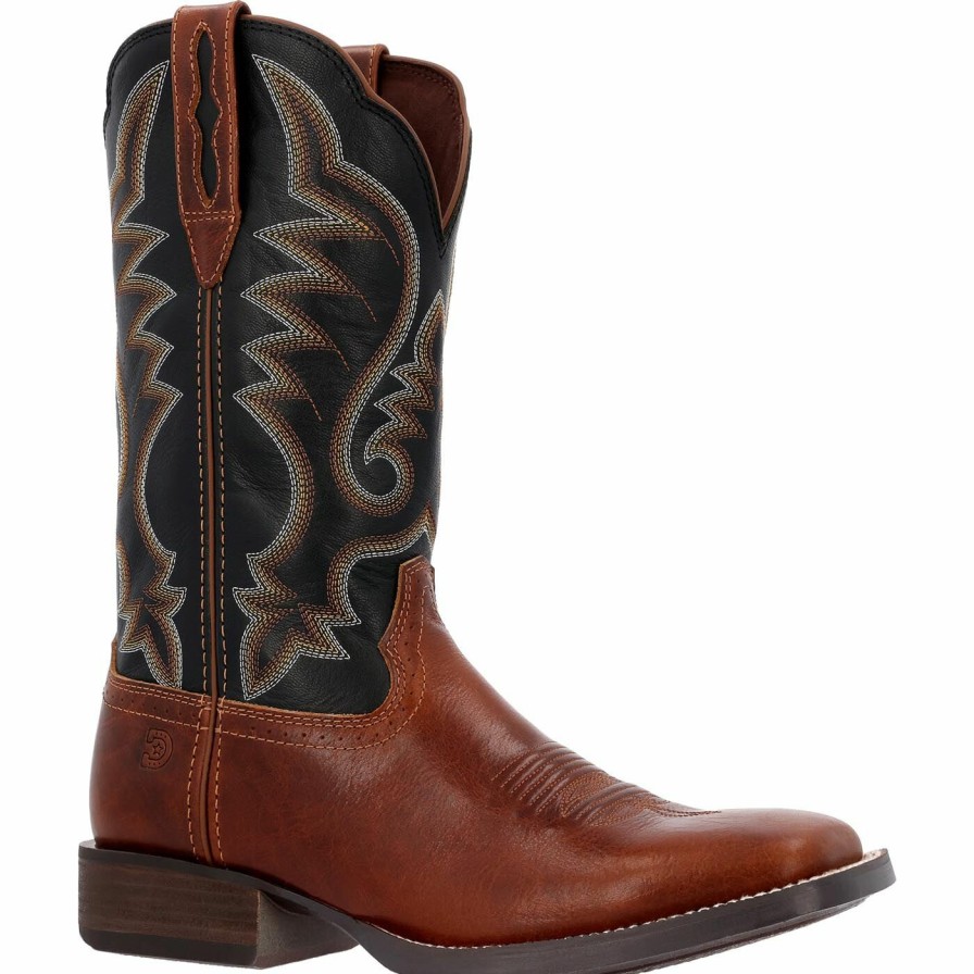 Men'S Durango Boot | Durango® Saddlebrook Hickory Black Onyx Western Boot Hickory And Black Onyx