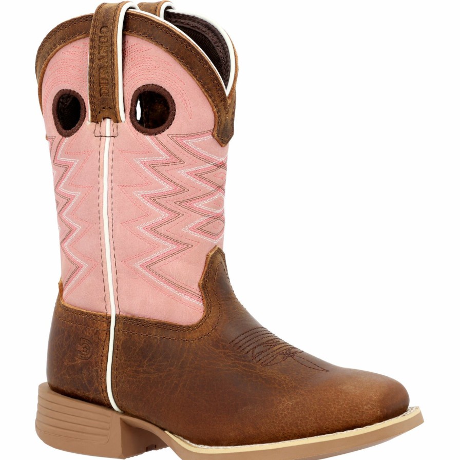 Kids Durango Boot | Durango® Lil' Rebel Pro Little Kids' Dark Chestnut Bubble Gum Western Boot Dark Chestnut And Bubble Gum