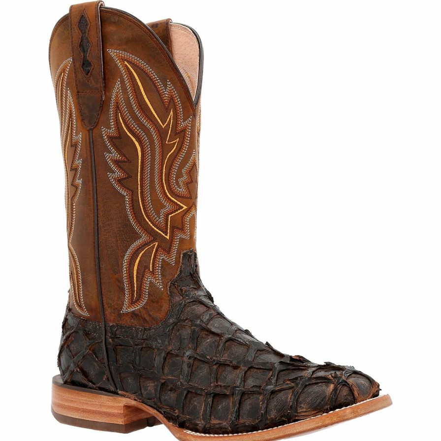 Men'S Durango Boot | Durango® Premium Exotics Western Boot Dark Brown Pirarucu