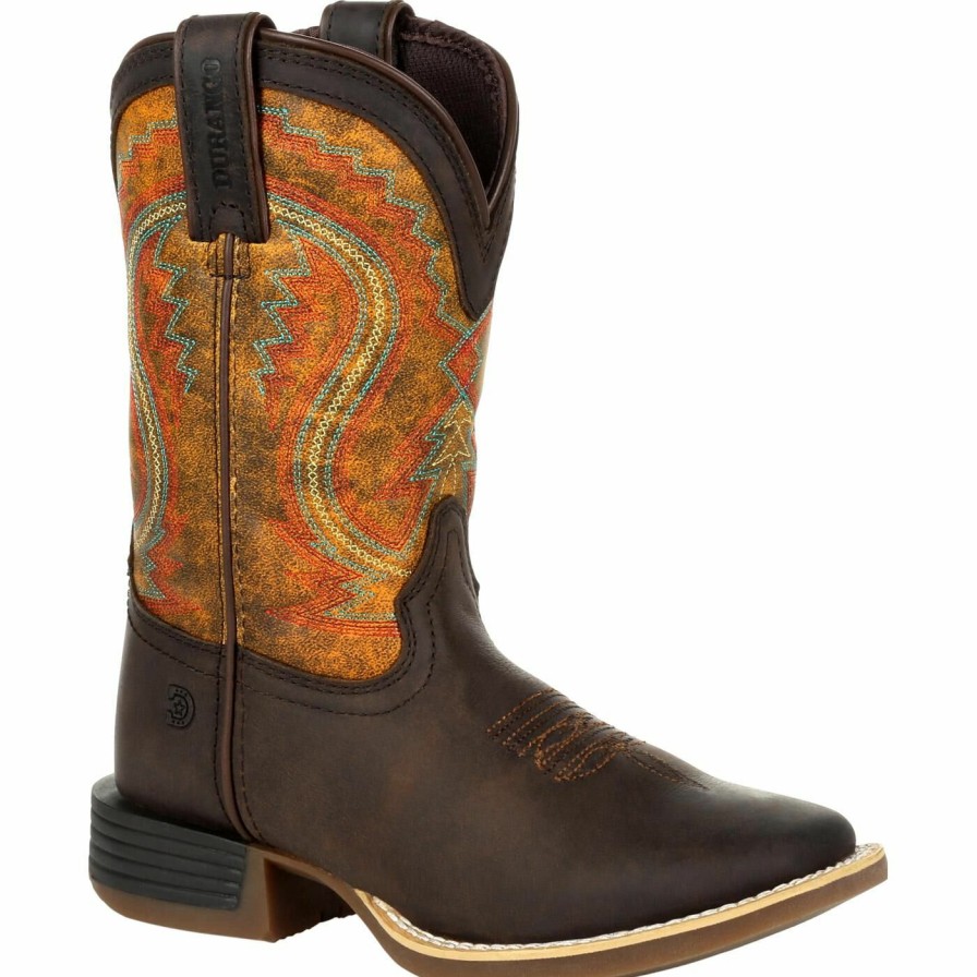 Kids Durango Boot | Lil' Durango® Rebel Pro Big Kid'S Burnt Orange Western Boot Dark Bay And Burnt Orange