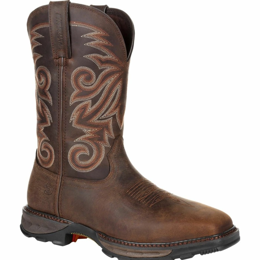 Men'S Durango Boot | Durango® Maverick Xp Steel Toe Waterproof Western Work Boot Burly Brown