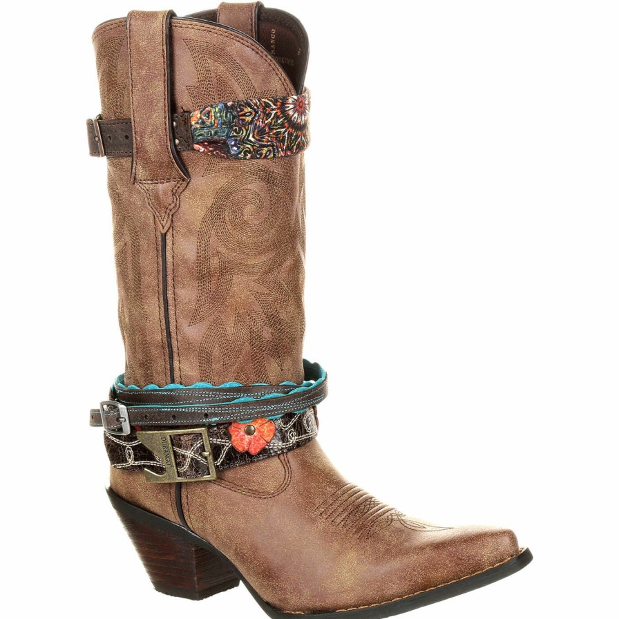 Women'S Durango Boot | Crush By Durango® Women'S Accessorized Western Boot Brown