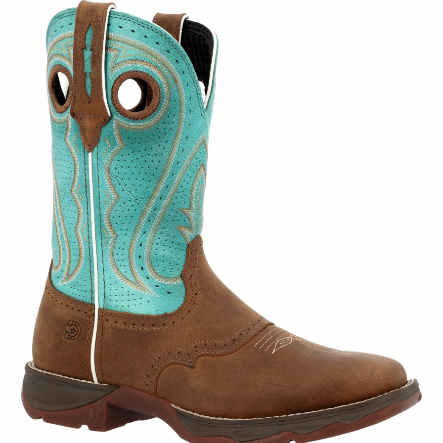 Women'S Durango Boot | Lady Rebel By Durango® Women'S Tan & Seashore Blue Saddle Western Boot Tan And Seashore Blue