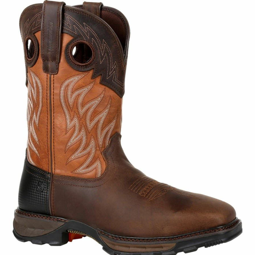 Men'S Durango Boot | Durango® Maverick Xp Steel Toe Waterproof Western Work Boot Rugged Brown And Copper