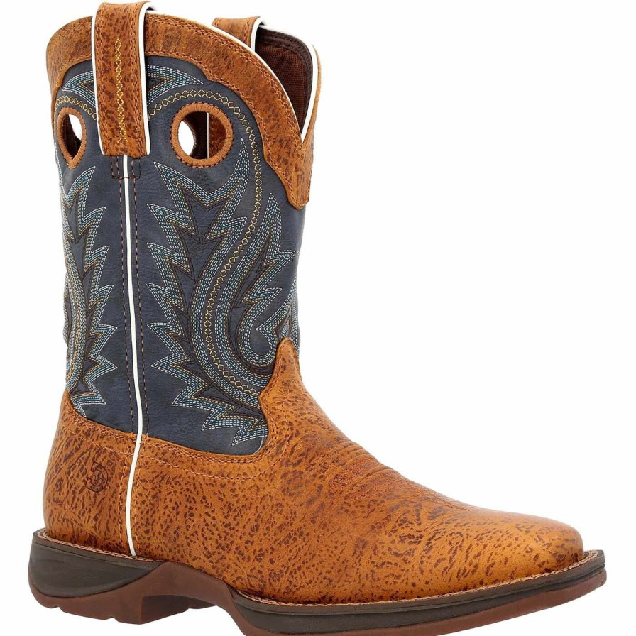 Men'S Durango Boot | Rebel By Durango® Rustic Tan Navy Western Boot Rustic Tan/Navy