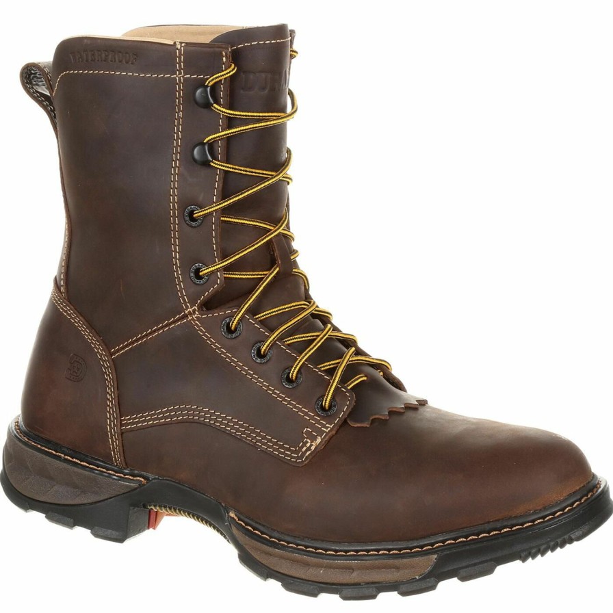 Men'S Durango Boot | Durango® Maverick Xp Waterproof Lacer Work Boot Oiled Brown