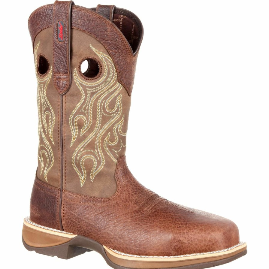 Men'S Durango Boot | Rebel By Durango® Composite Toe Waterproof Western Boot Distressed Brown And Tan