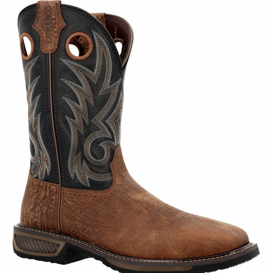 Men'S Durango Boot | Durango® Workhorse Acorn Black Onyx Steel Toe Western Work Boot Acorn And Black Onyx