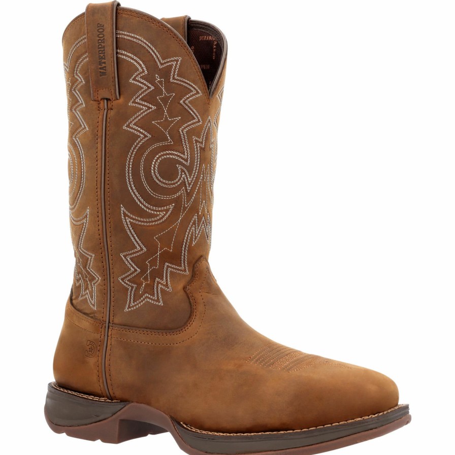 Men'S Durango Boot | Durango® Rebel Work Steel Toe Waterproof Western Boot Saddle Brown