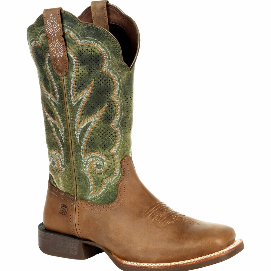 Women'S Durango Boot | Durango® Lady Rebel Pro Women'S Ventilated Olive Western Boot Dusty Brown And Olive Green