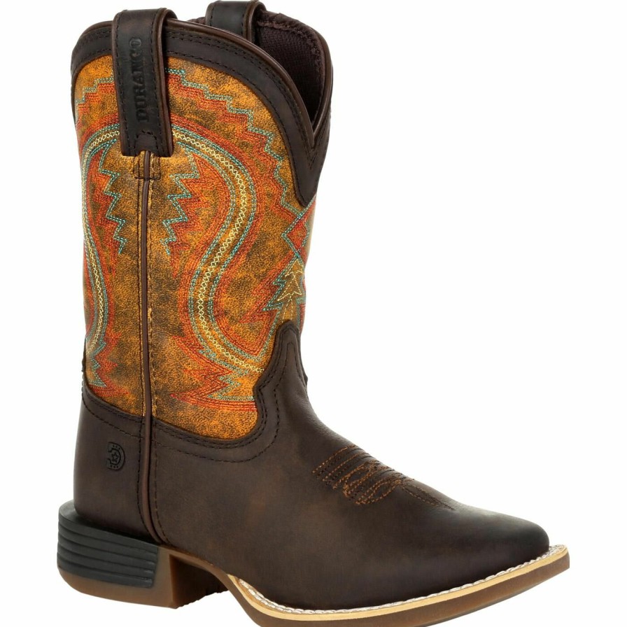 Kids Durango Boot | Lil' Durango® Rebel Pro Little Kid'S Burnt Orange Western Boot Dark Bay And Burnt Orange