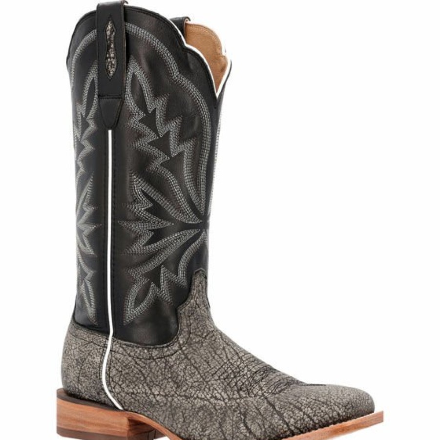 Men'S Durango Boot | Durango® Arena Pro Exotics African Cape Buffalo Western Boot Charcoal