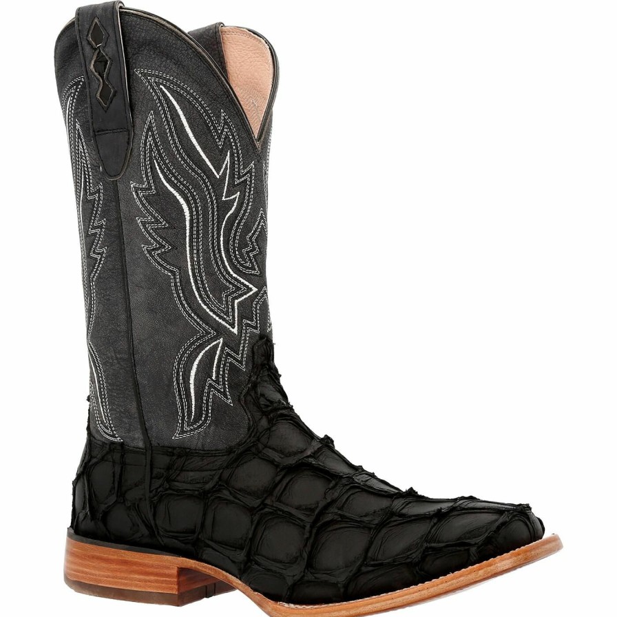 Men'S Durango Boot | Durango® Premium Exotics Western Boot Matte Black Pirarucu