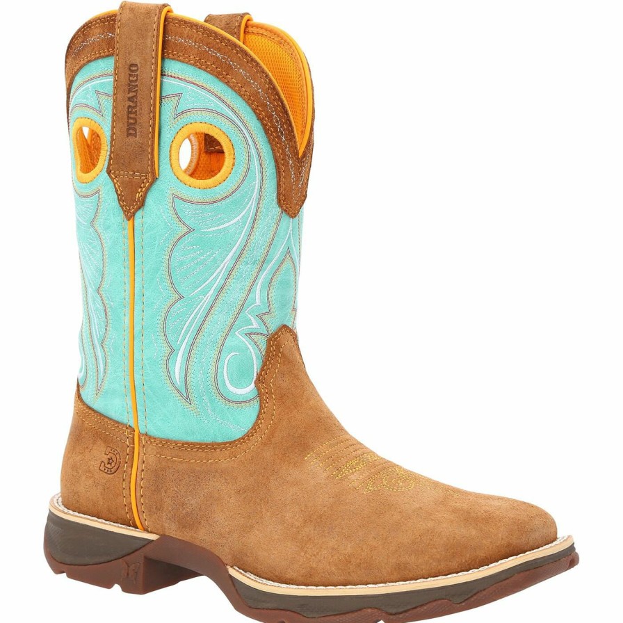 Women'S Durango Boot | Lady Rebel By Durango® Women'S Dusty Brown & Sky Blue Western Boot Dusty Brown Sky Blue