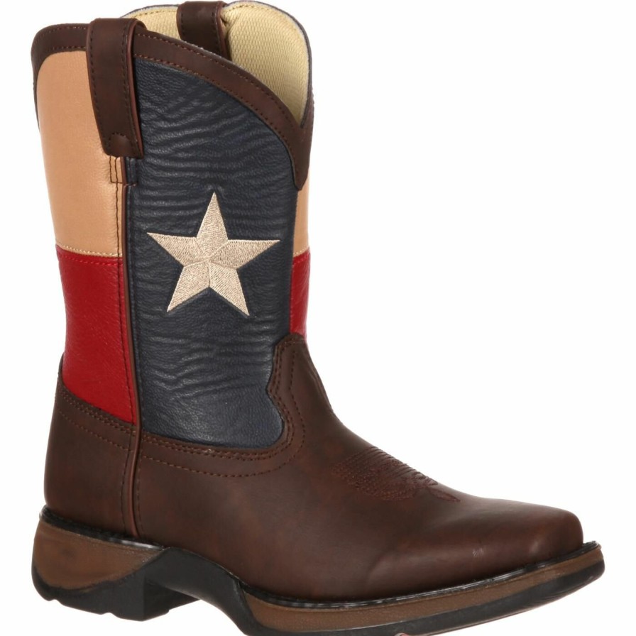 Kids Durango Boot | Lil' Durango® Kids' Texas Flag Western Boot Brown And Texas Flag